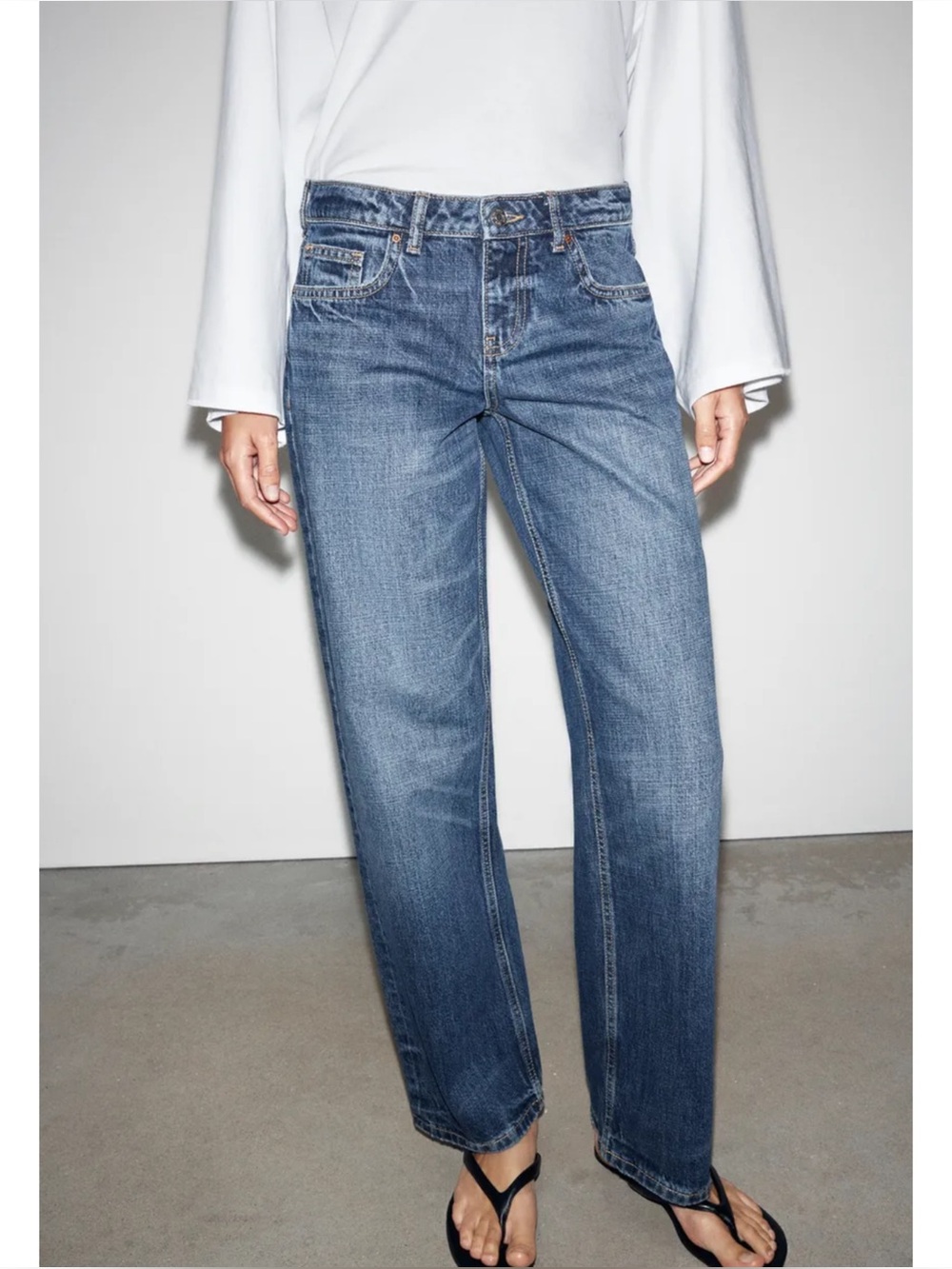 ZARA | NWT Z1975 Low Rise Regular Jeans in Blue, Size 8 (40)